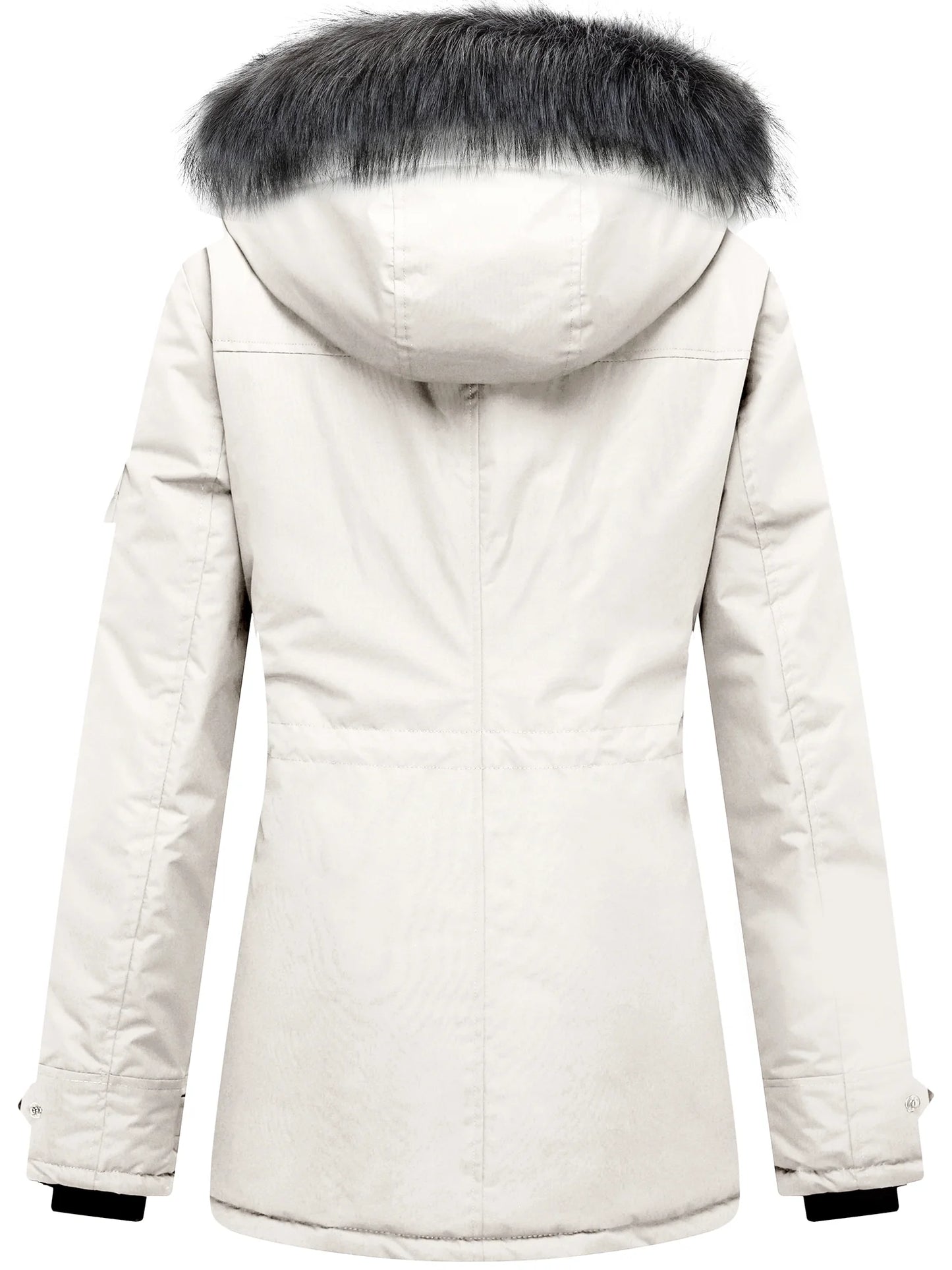 Women'S plus Size Coat Warm Winter Jacket Windproof Outerwear Jacket Beige Xl