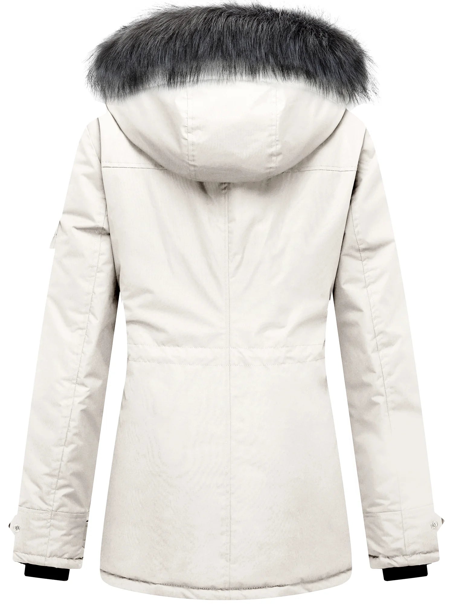 Women'S plus Size Coat Warm Winter Jacket Windproof Outerwear Jacket Beige Xl